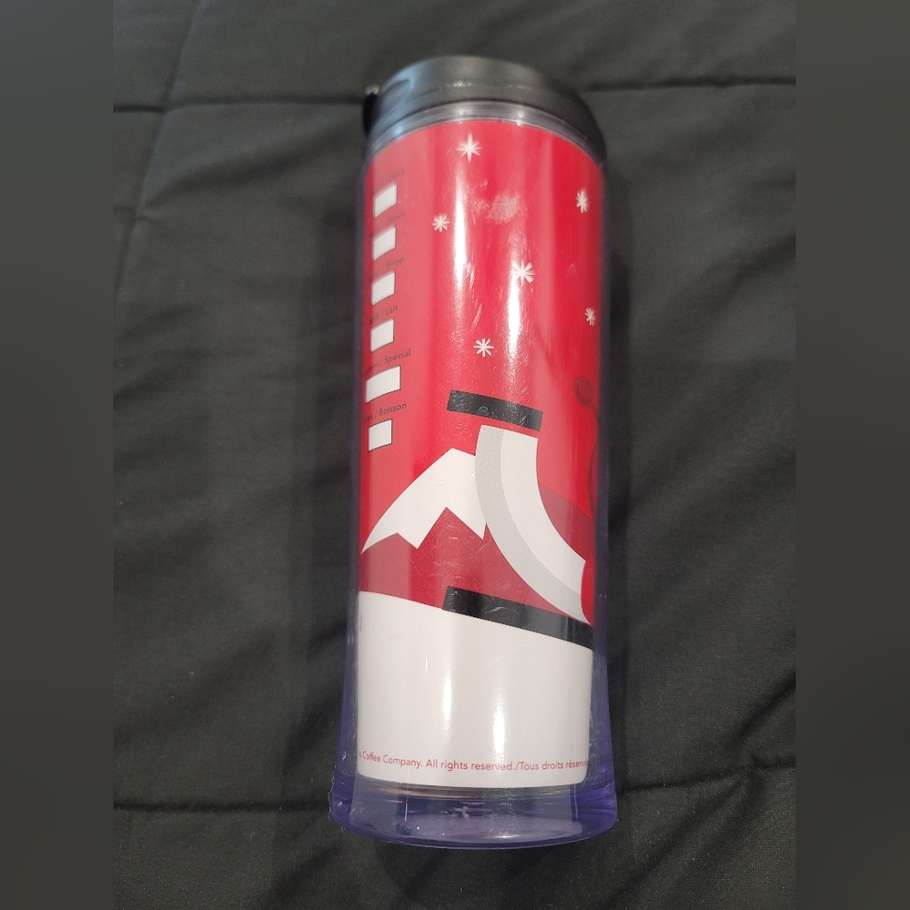 2011 Starbucks Dog On A Sled Christmas Winter Travel Tumbler 16oz Used - Picture 2 of 3
